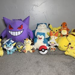 Lot of 13 pokemon plushies