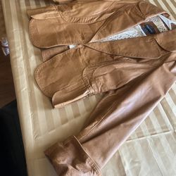 Used Brown Genuine Leather Jacket
