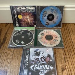 PS1 Vintage Game Lot Of 5- Star Wars, Mega Man X4 Tetris & More- **Un Tested. Some come with originals manuals and some are missing. Games do appear t