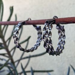 Vintage 925 Sterling Silver Hoops