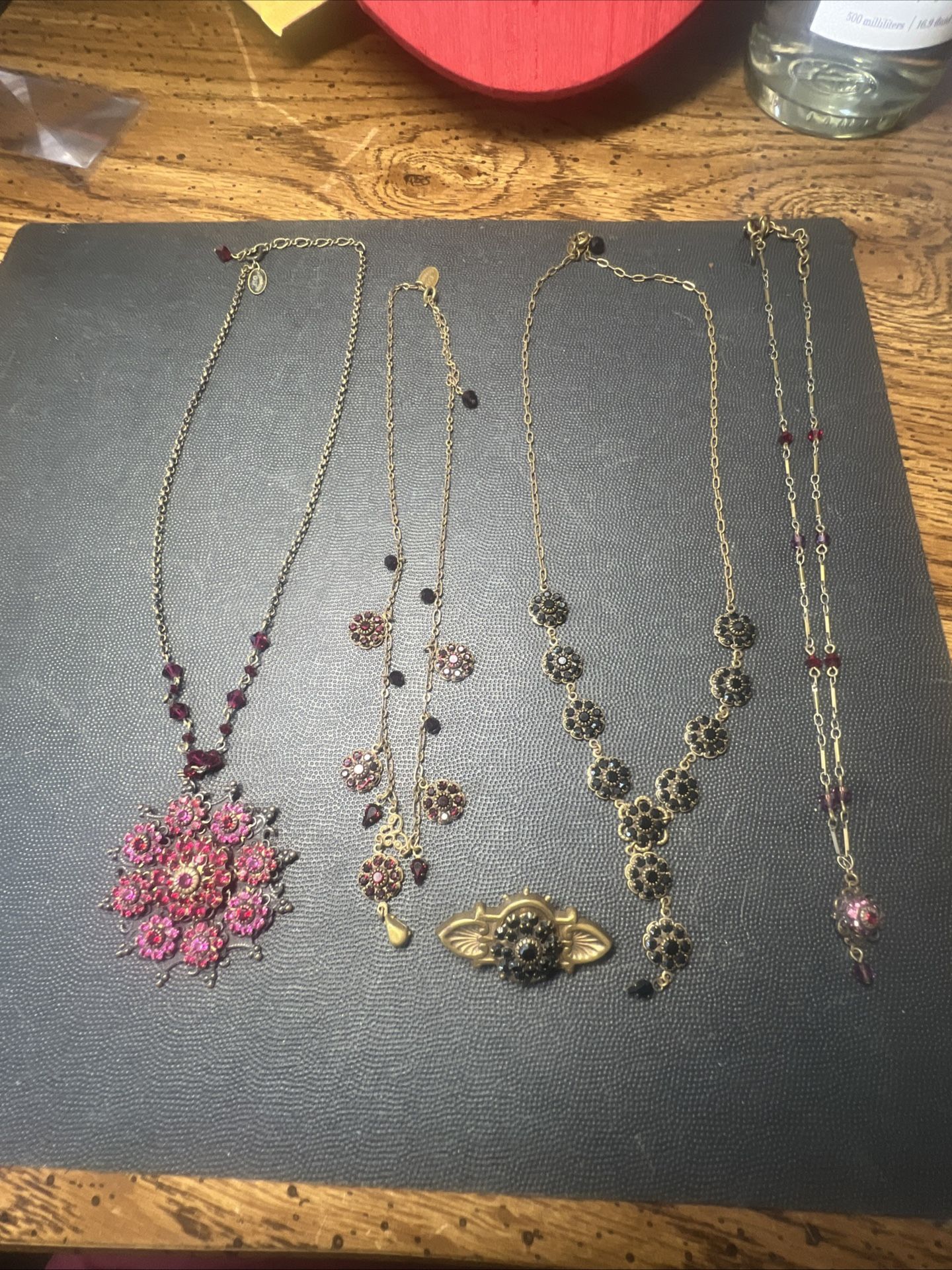 Lot of 5 Liz Palacios San Francisco Necklaces & Brooch . Vintage Style