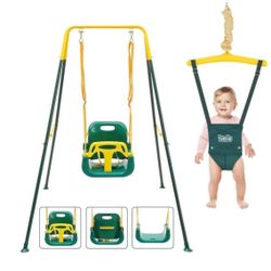 Taleco Gear 2 in 1 Toddler Swing & Baby Jumper with 4 Sandbags for Stability, Foldable Baby Swing Outdoor & Indoor Use, Easily Installable (G)