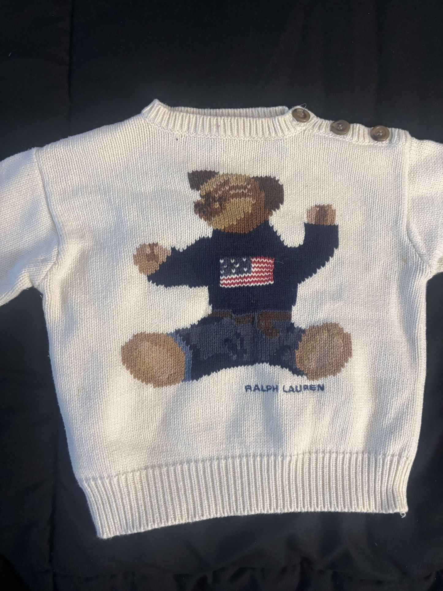 Ralph Lauren Teddy Bear Sweater Size 12-24 months