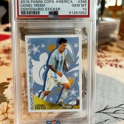 2016 Panini Copa América # 398 Lionel Messi Centenario STICKER PSA 10
