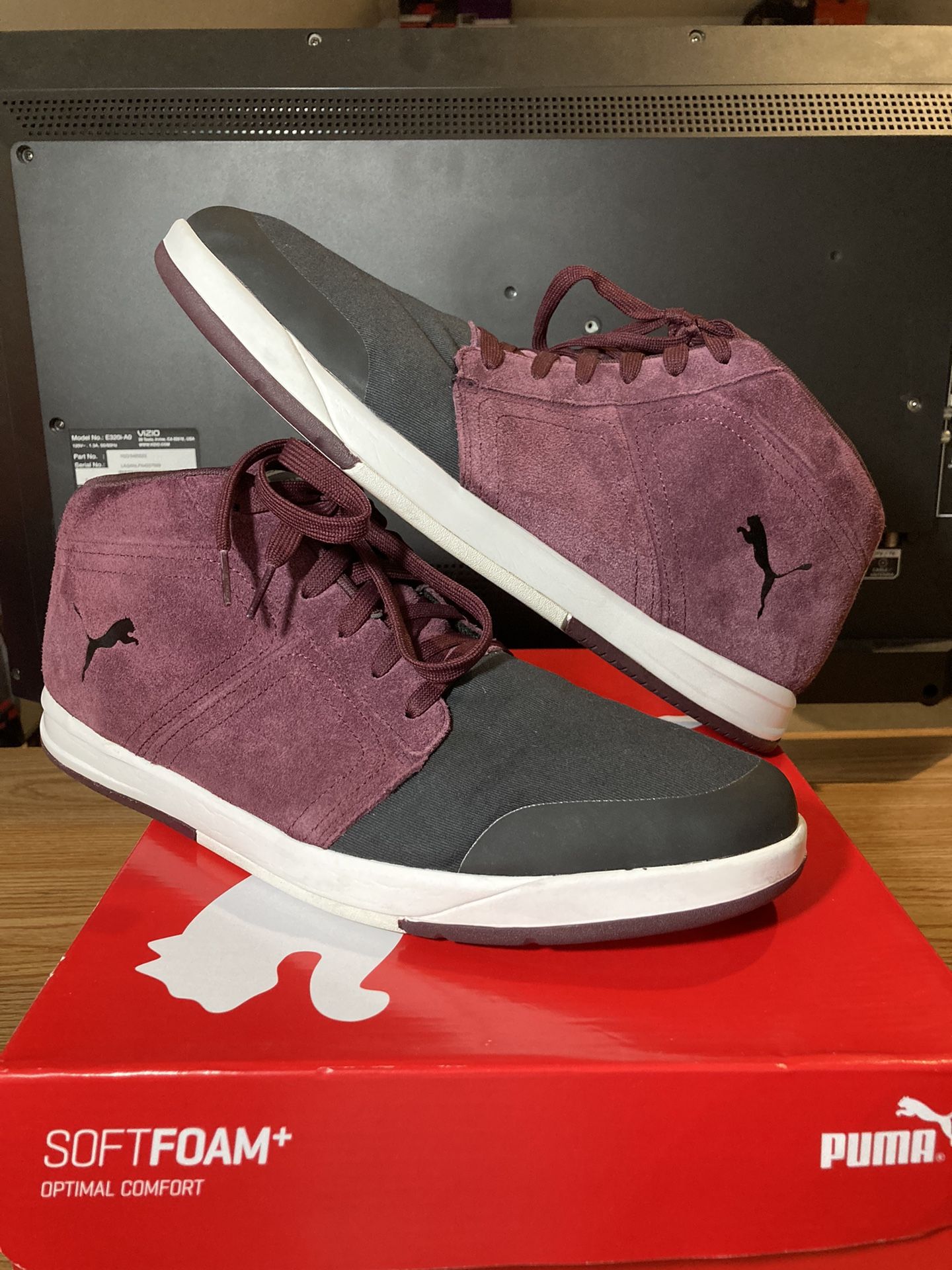 Puma Mid, Purple / Black, Size 14, Lightly Worn