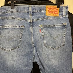Levis 505 Jeans Mens Sz 34x30 Blue Regular Stretch Straight Leg Denim New