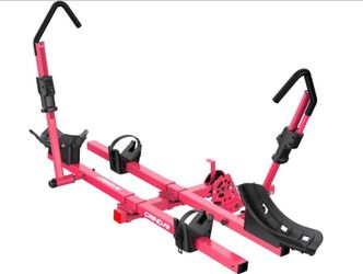 Crindar Wheel Mount Hitch Bike Rack, 2 Bikes, 2" Receiver Pink - HB-304PC-02