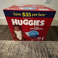 NEW Little Snugglers Huggies Baby Diapers Size 1 $50