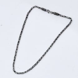 2.5 MM handmade Solid 925 Sterling Silver Balinese Byzantine Chain Necklace Bali