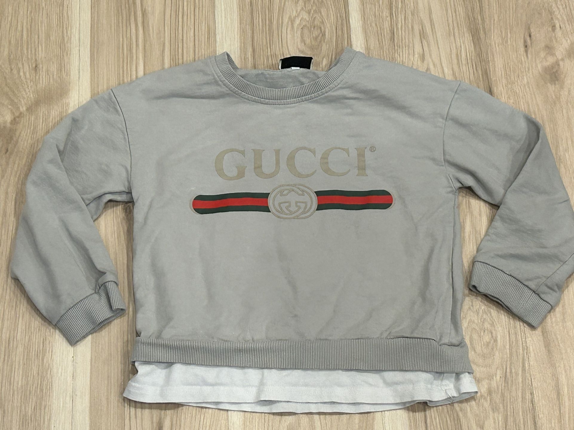 Gucci Kids Gray Classic Long Sleeved Shirt with Undershirt Size 120 (3-4 Years)
