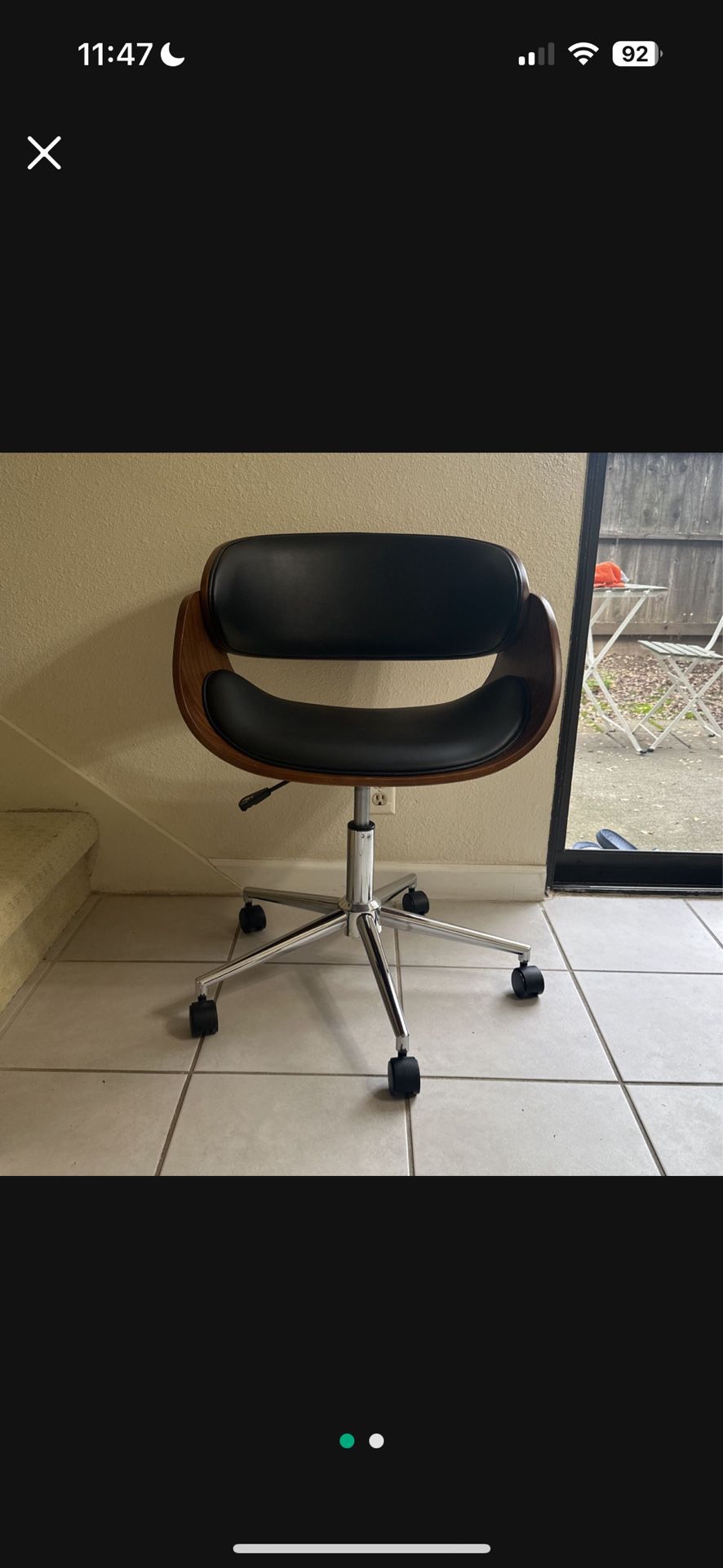 Mid Century Leather Adjustable Chair