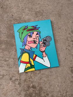 Gorillaz 2D canvas acrylic hand painting