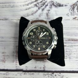 Fossil Dean Chronograph Black Dial Men's Watch FS4828 Brown Leather