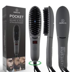 Brand New Compact Beard Straightener for Men - Ionic & Anti-Scald Technology - Beard Straightening Heat Brush Comb Ionic - for Home and Travel