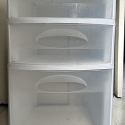 White 3 Drawer Plastic Storage 