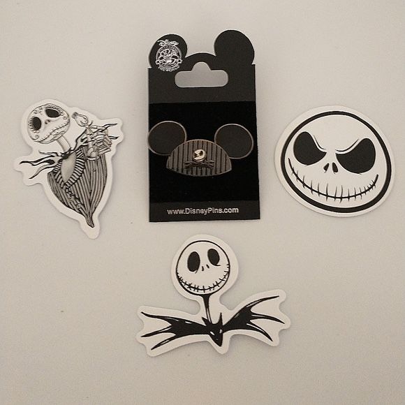 Nightmare Before Christmas Jack Skellington Mickey Mouse Ear Hat Pin NEW
