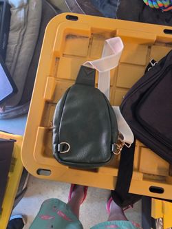 Aldi Finds Green Mini Sling Bag Crossbody Faux Leather Adjustable Strap