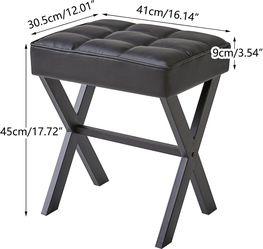 IBUYKE Square Makeup Stool Vanity Chair with X-Leg