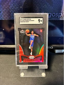 Shai gilgeous Alexander Certified Rookie Red Color Match /299 Graded 9