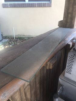 Long, Thick Glass Panel for Shelf