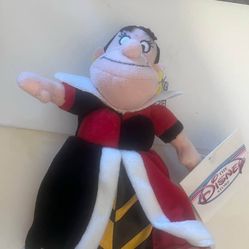 Original Disney Store Alice In Wonderland Queen Of Hearts Bean Plush New w Tags