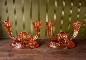 1930’s Hancock Glass Candlesticks