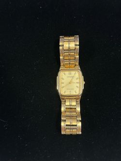 Citizen Men’s Quartz Analog Rectangle Gold Tone Bracelet Watch