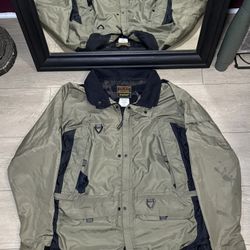 Vintage 1990s Olive Green Stearns Dry Wear Rain Windbreaker