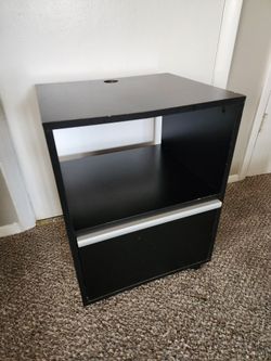 Black Cart Cabinet On Wheels