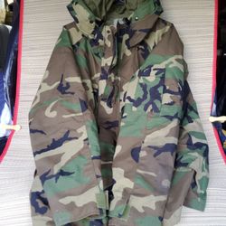 Pre-owned Camo Parka Jacket Size Large Regular Cold Weather (J010AJ02) 