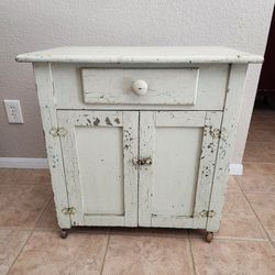 Antique Painted Cabinet Made With Trogan Ammo Wood Boxes