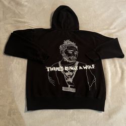 Russ Hoodie Men Medium Black Hip Hop Rapper Workout Sweatshirt Pullover Sweater