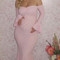 Lace Off Shoulder Mermaid Dress