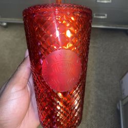 Limited addition red holographic Starbucks cup