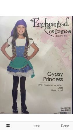 New Gypsy Princess Girl Costume 7-10 years