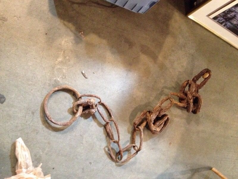 Rusty anchor / log boom chain