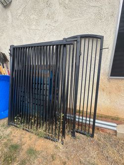Black metal fence