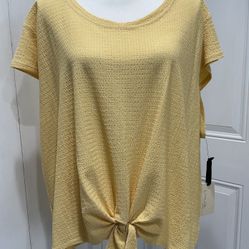 Emaline NWT Polyester/Spandex Hem Bowed Short Sleeves Top, Size 3X