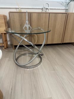 Chrome glass table