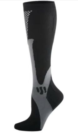 3 Pairs Black Breathable Compression Knee High Socks for Running, Cycling & Daily Wear