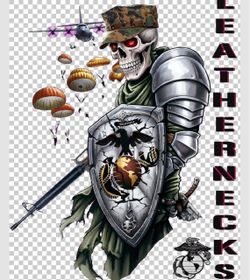 Leathernecks USMC Skeleton Warrior Graphic Print