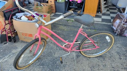 Womens pink old school bike