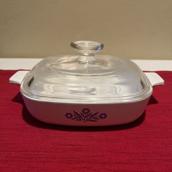 Corning Ware Blue Cornflower Casserole Dish w/Lid 7”