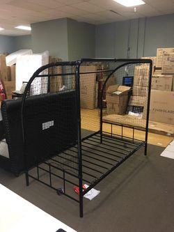 Soccer goal bed frame