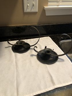 Wrought iron candle holders