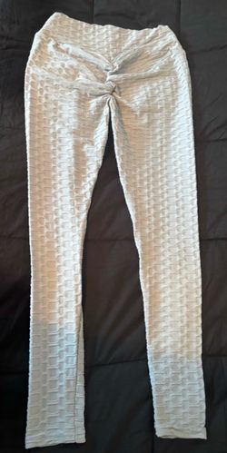Grey Textured Booty Scrunch Leggings