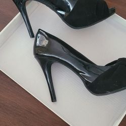 Peep Toe High Heel Patten Leather Shoes Sz.7