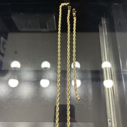 *14k Gold Plated* Rope Chain And Bracelet