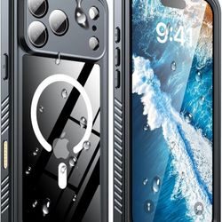 Magnetic for  17 Pro Max Case, [IP68 Waterproof][Wireless Charging][Built-in Lens & Screen Protector]