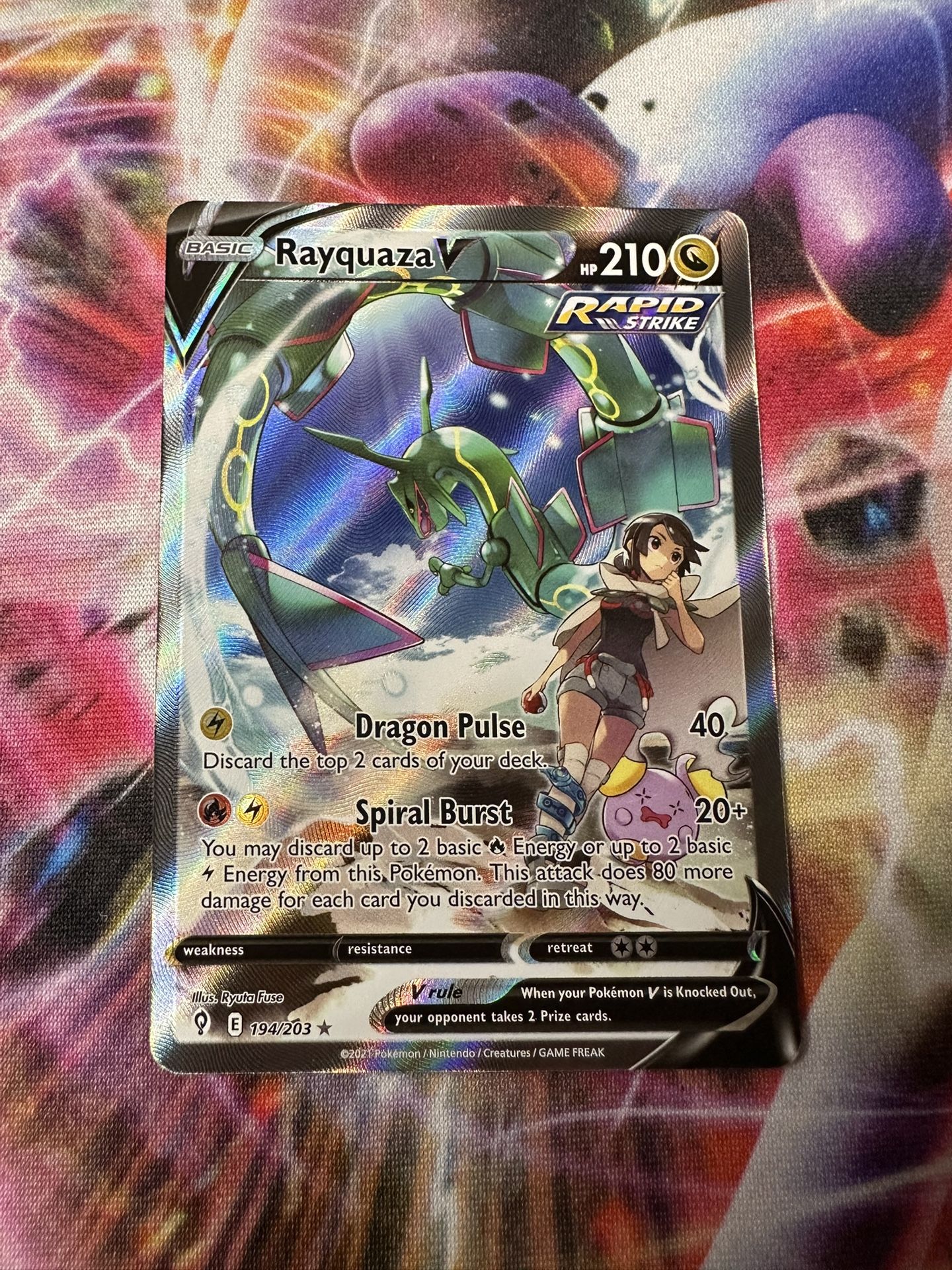 Pokemon Rayquaza V Evolving Skies NM